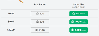 Roblox Robux Rates