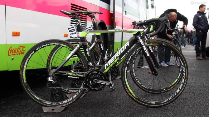 Lampre-Merida's Merida Reacto Evo aero road machines are certainly hard to miss