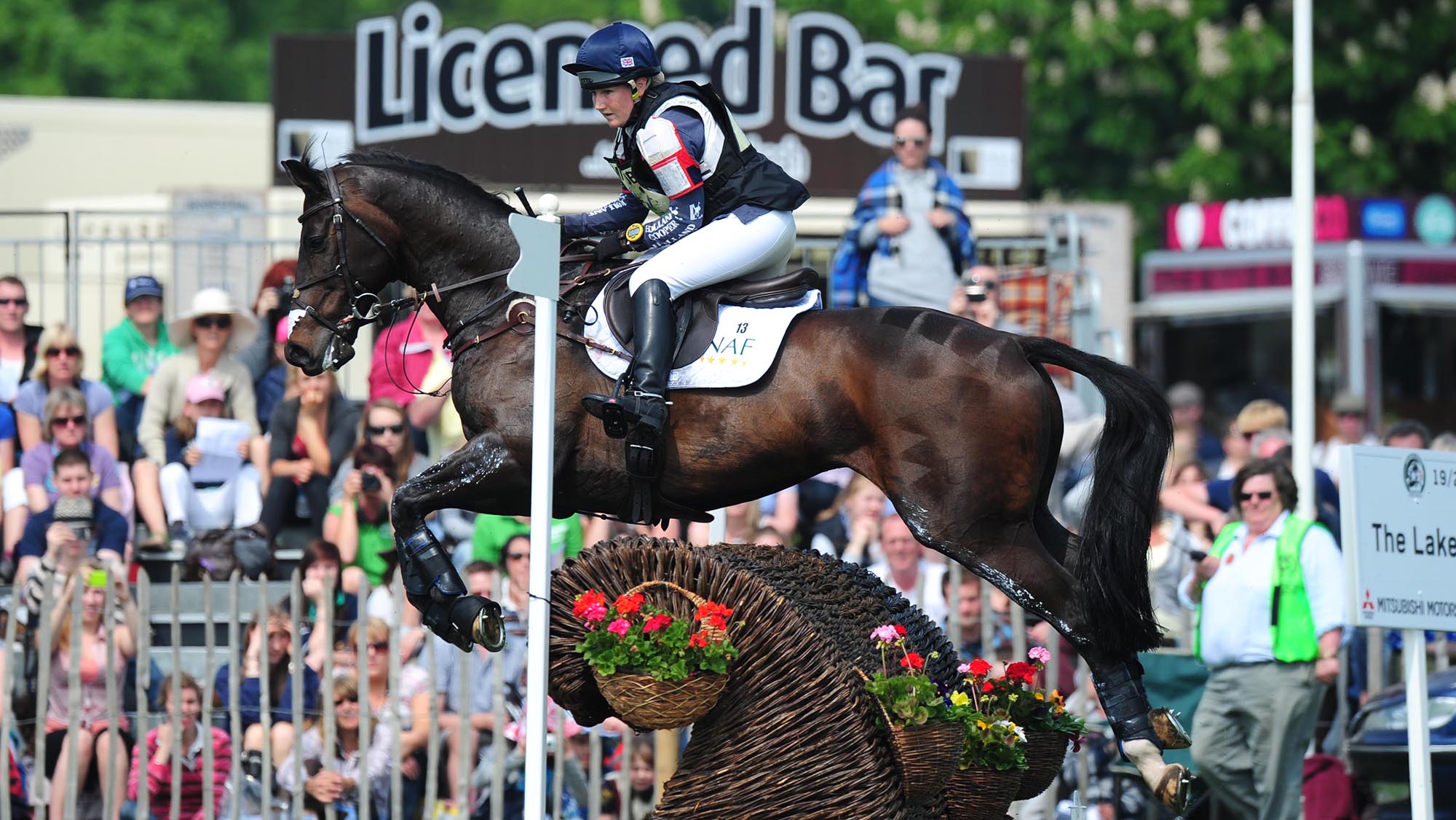 Laura Collett and Rayef on the way to eighth at Badminton in 2011.