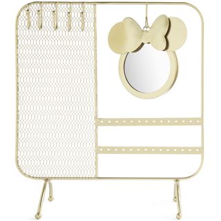 minnie mouse jewellery holder with gold mesh frame