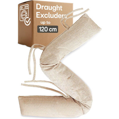 cream herringbone draught excluder
