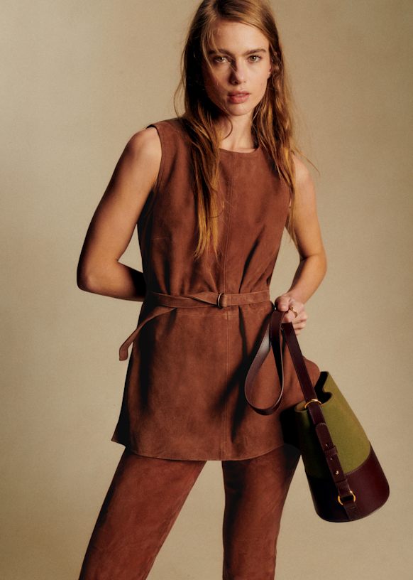 Milene Blouse - Brown - Goat Leather - S&amp;eacute;zane