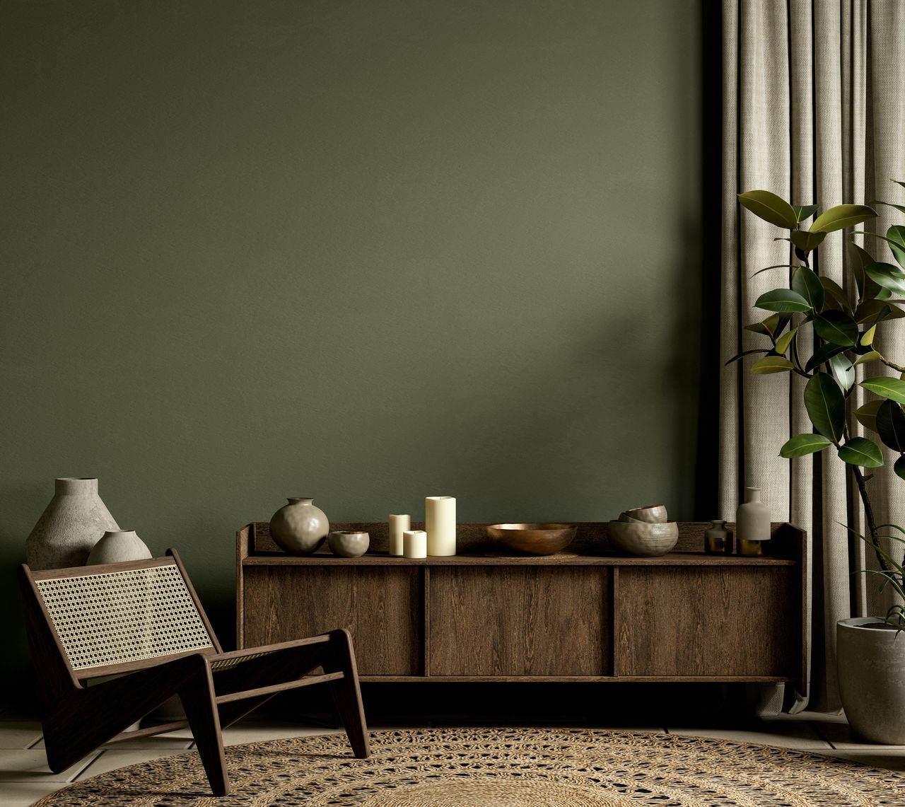 A dark green tone