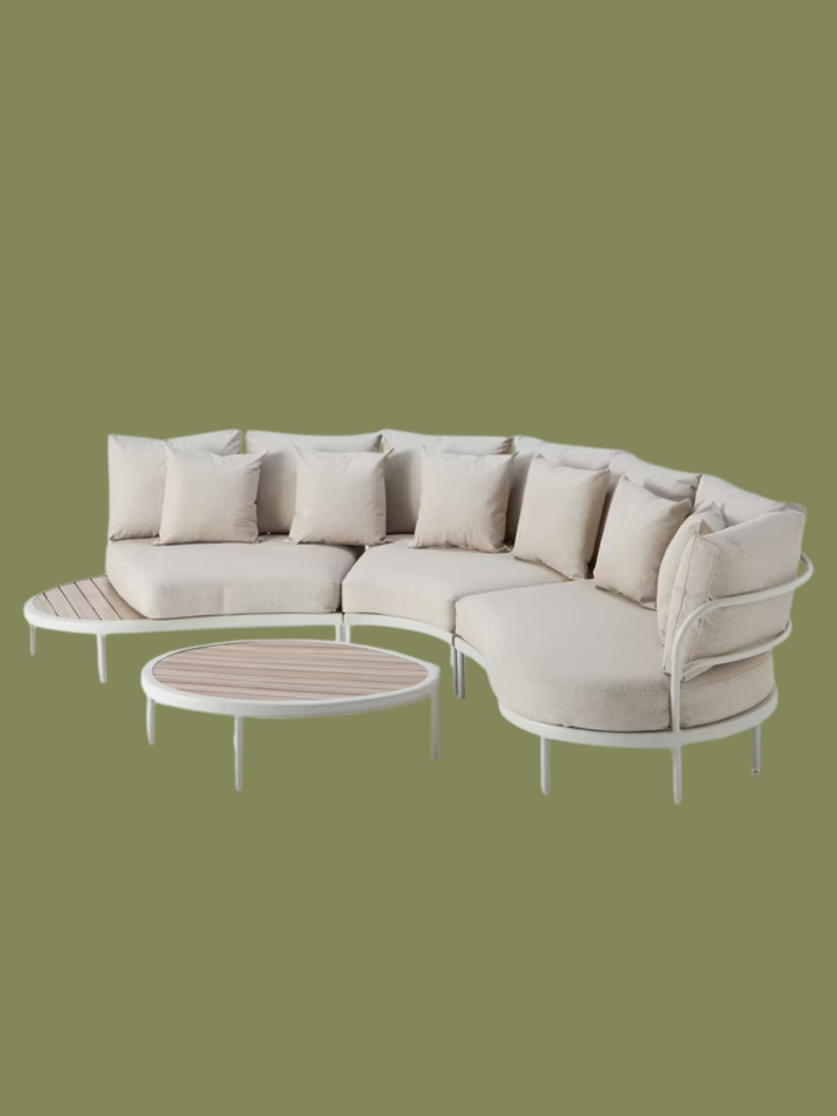 John Lewis, Lozenge 5-Seater Modular Curved Garden Sofa &amp;amp; Coffee Table Set