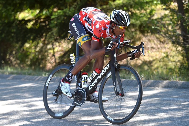 Daniel Teklehaimanot (MTN-Qhubeka) gets aero