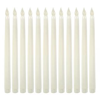 Set of flameless LED taper dinner candles