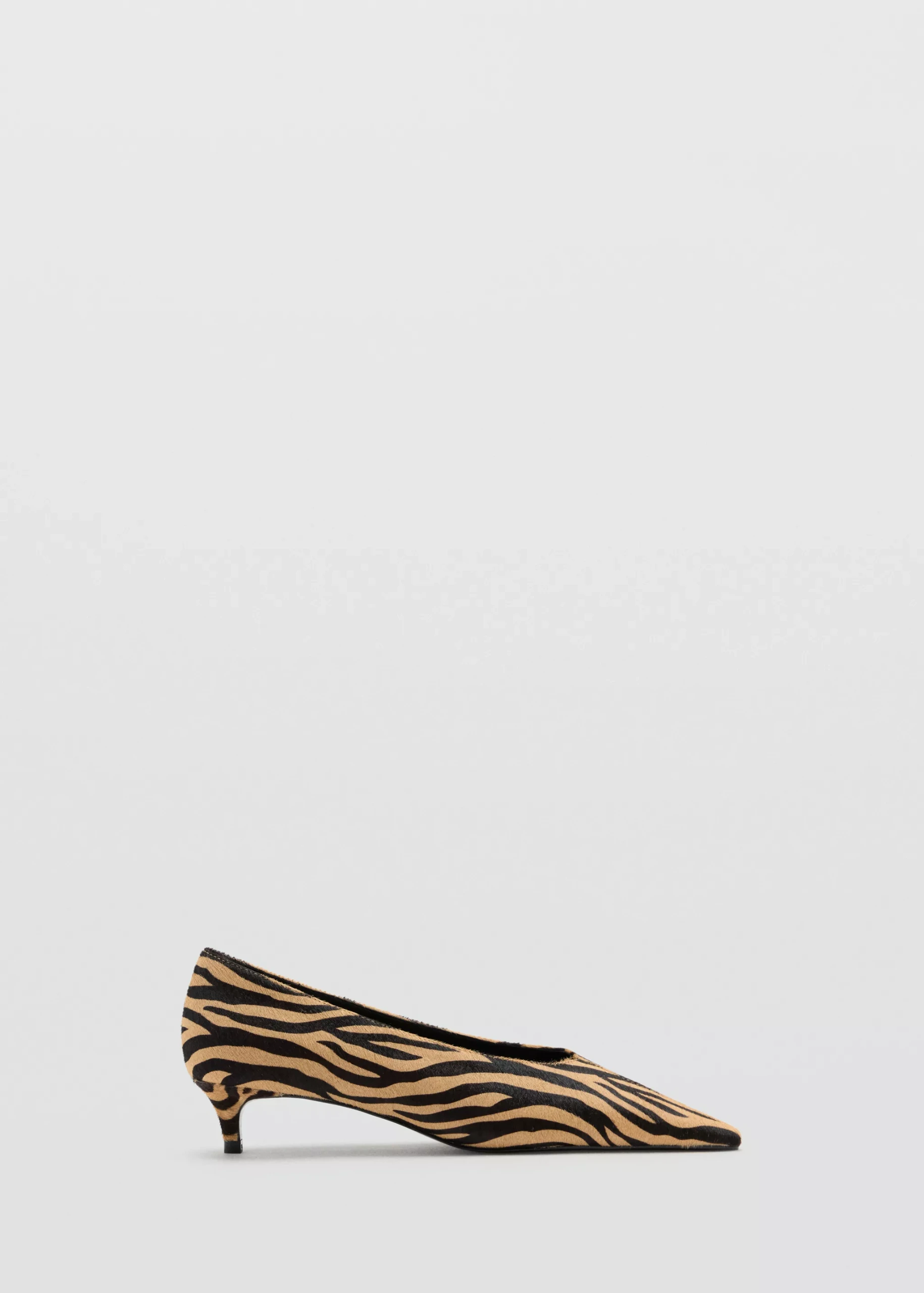 Zebra Print Leather and Fur High-Heeled Shoe | Mango Usa
