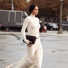 White turtleneck outfit