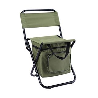 Leadallway Fishing Chair With Cooler Bag Foldable Compact Fishing Stool,green