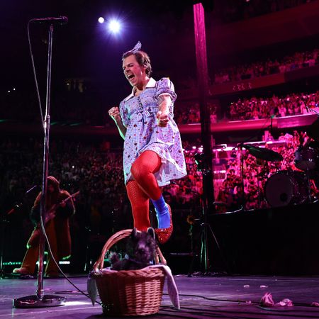 new york, new york october 30 harry styles performs onstage at harry styles harryween fancy dress party at madison square garden on october 30, 2021 in new york city photo by theo wargogetty images for hs