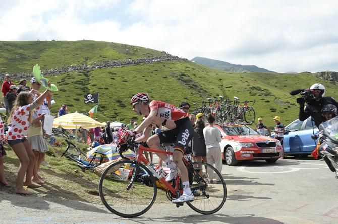 Jurgen Van Den Broeck (Lotto Belisol) lost time on the Bal&eacute;s