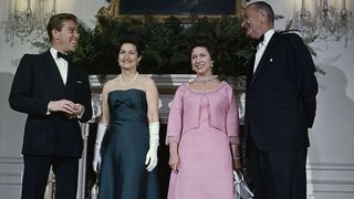 Lyndon Johnson and Wife with Princess Margaret and Lord Snowdon
