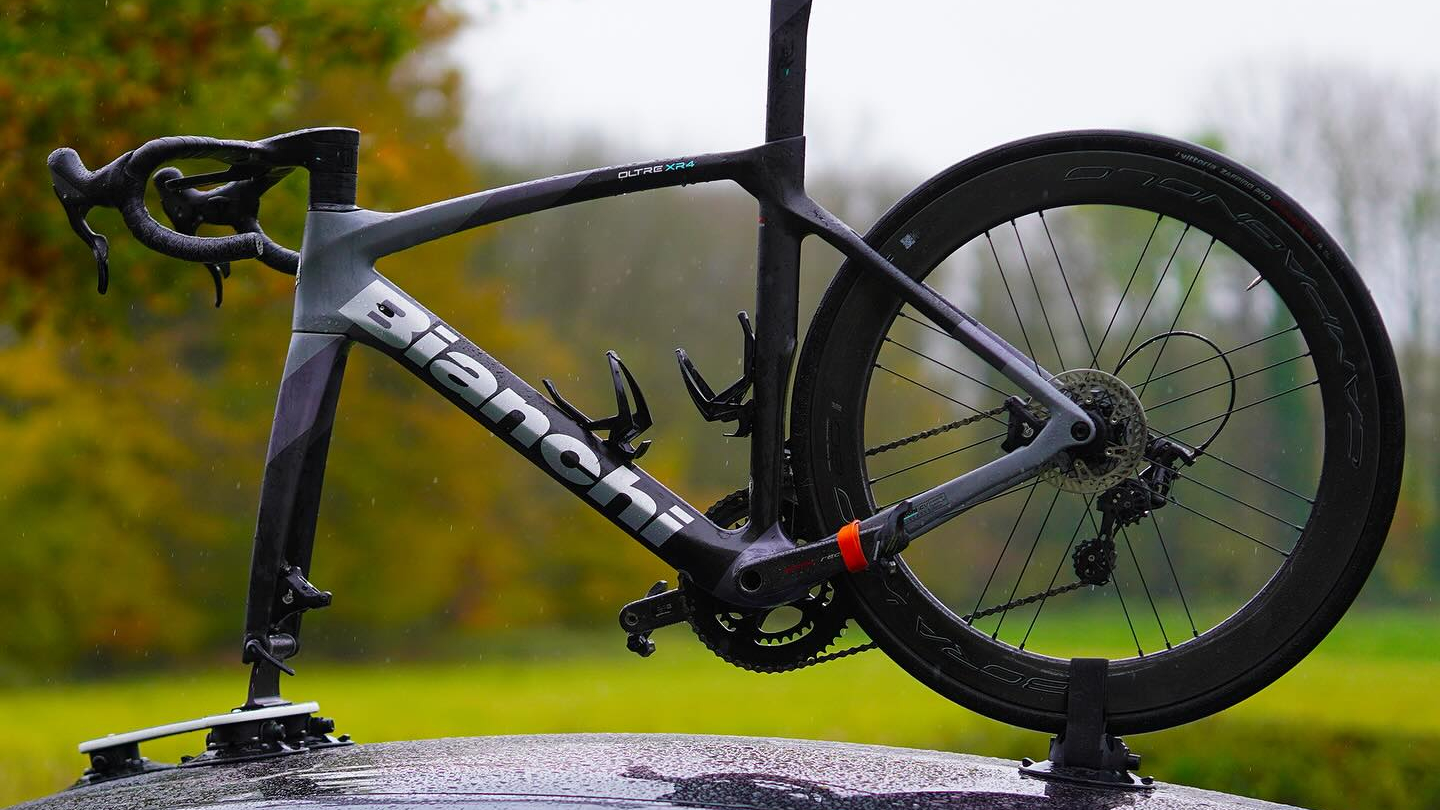 SeaSucker Talon Rack fitted to a car with a bike mounted to it