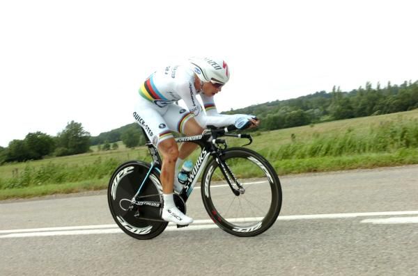 World time trial champion Tony Martin was topped by Wiggins in the 53km Dauphine TT