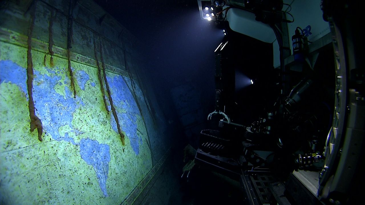 A remotely-operated underwater vehicle
