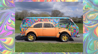 VW campervan optical illusion looks like a VW Beetle