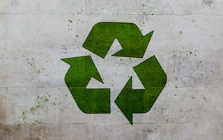 Graffiti of recycling symbol