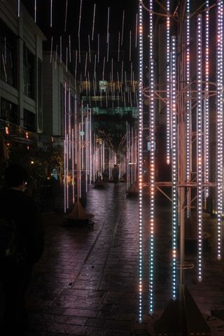 Tokyo light installation at night