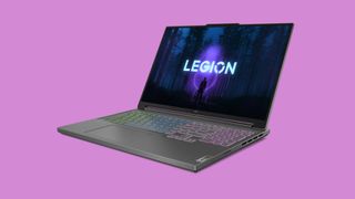 Lenovo Legion Slim 5i gaming laptop against purple background