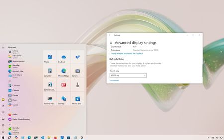 Windows 10 change refresh rate