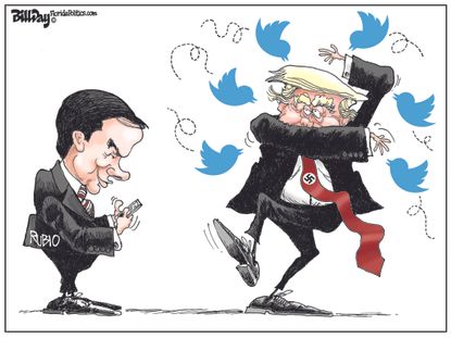 Political cartoon U.S. Trump Rubio tweets Charlottesville
