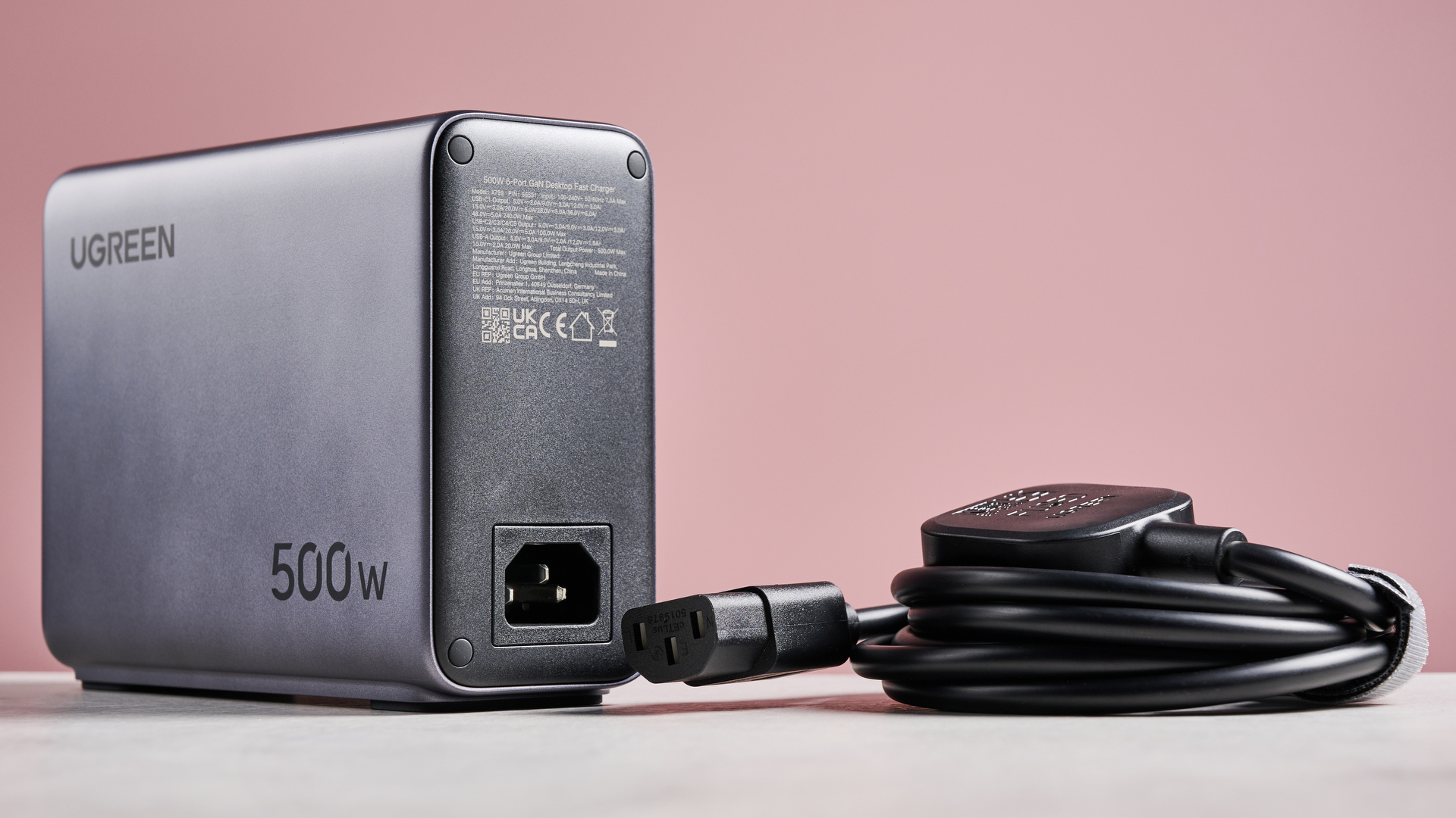 UGreen Nexode 500W 6-Port Charger with power cable