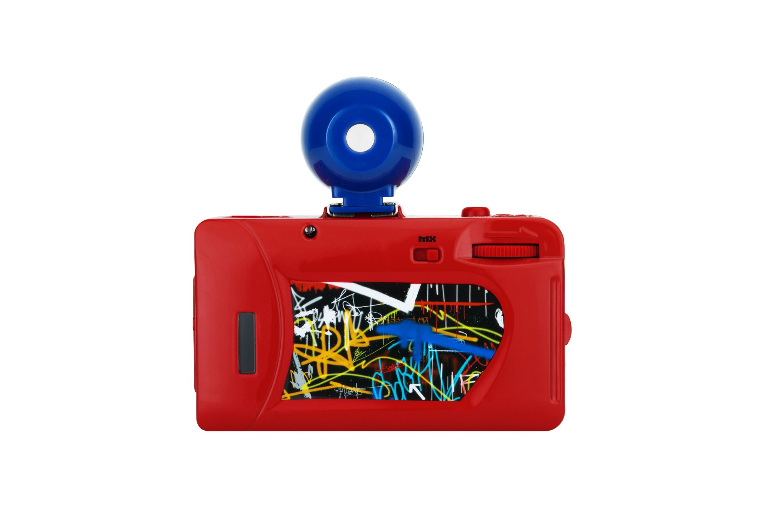 The Lomography Fisheye No. 2 Graffiti on a white background