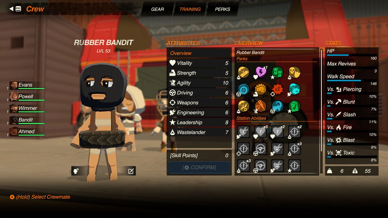 character customization screen