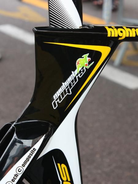 Michael Rogers' (Columbia-HTC) frame decal pays tribute to his status as current Australian national time trial champion.