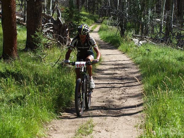 Tinker Juarez is the lone rider on the Butte 100's Basin Creek Climb.