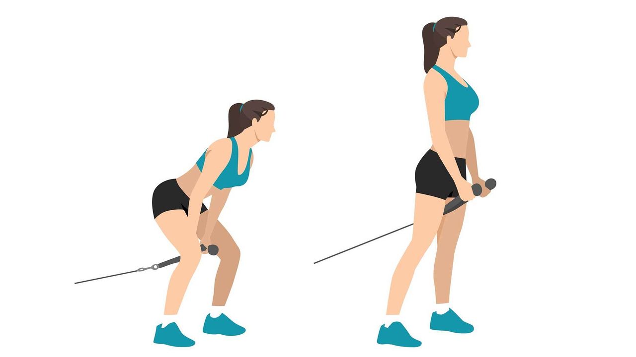 Stock photo of person performing a cable pull through step by step