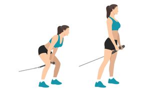 Stock photo of person performing a cable pull through step by step