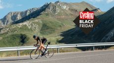 Image shows cyclist and Black Friday deals