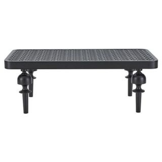 Hermine French Country Black Outdoor Rectangular Coffee Table