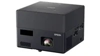 best projector for video: Epson EF-12 projector housed in black cube