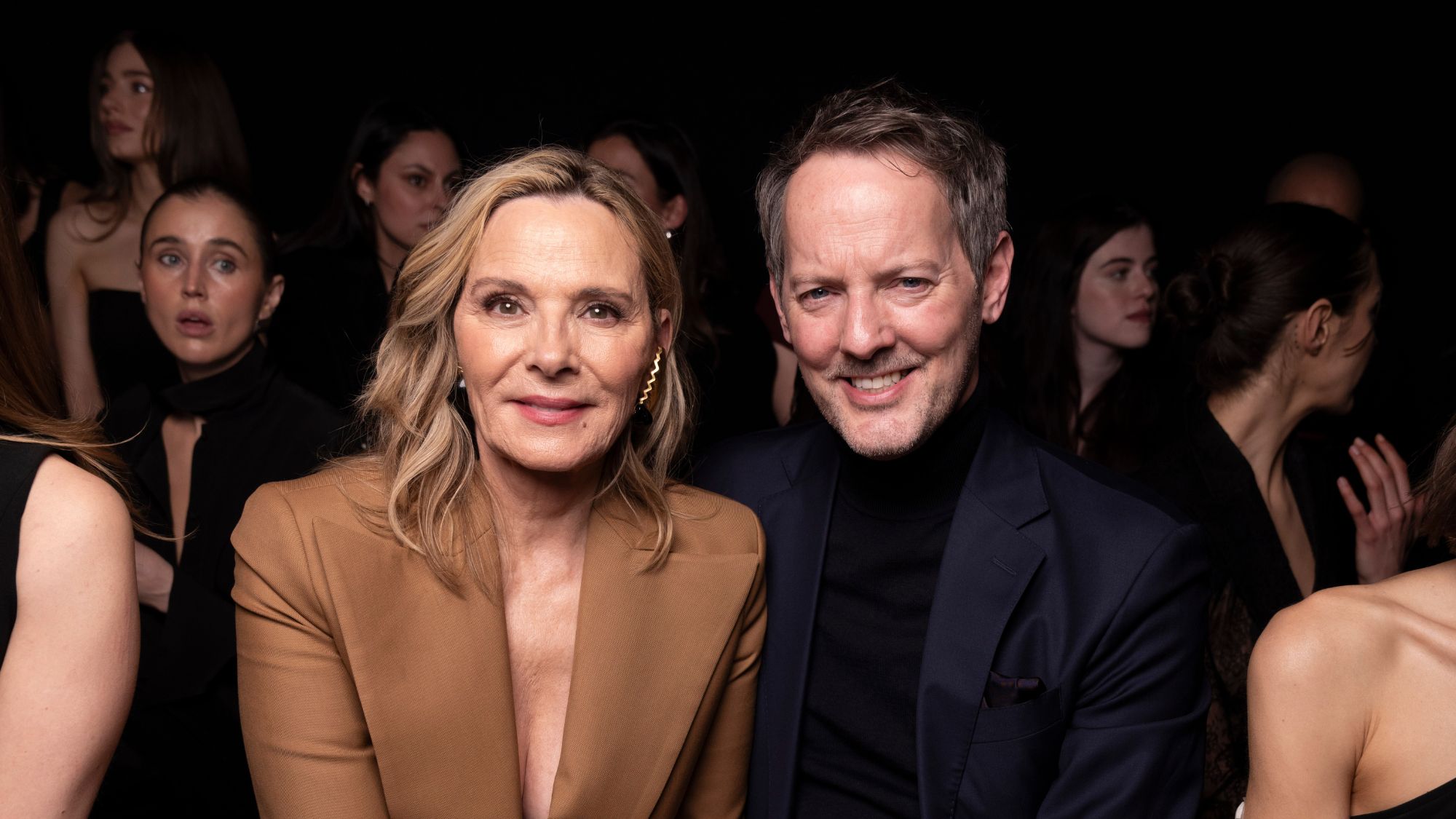 Kim Cattrall and Russell Thomas at Paris Fashion Week in 2025