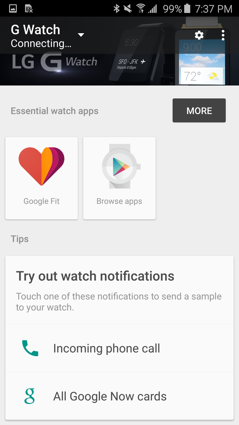Android Wear companion app