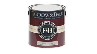 a pot of Farrow & Ball Matt Estate Emulsion Paint, the best washable paint for colour range