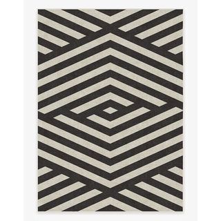 black and white chevron rug