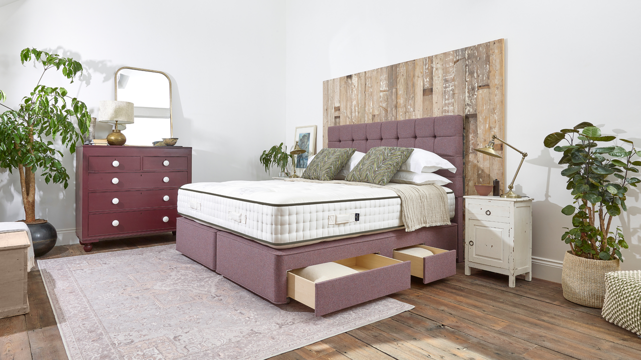 a divan storage bed with drawers in a bedroom 