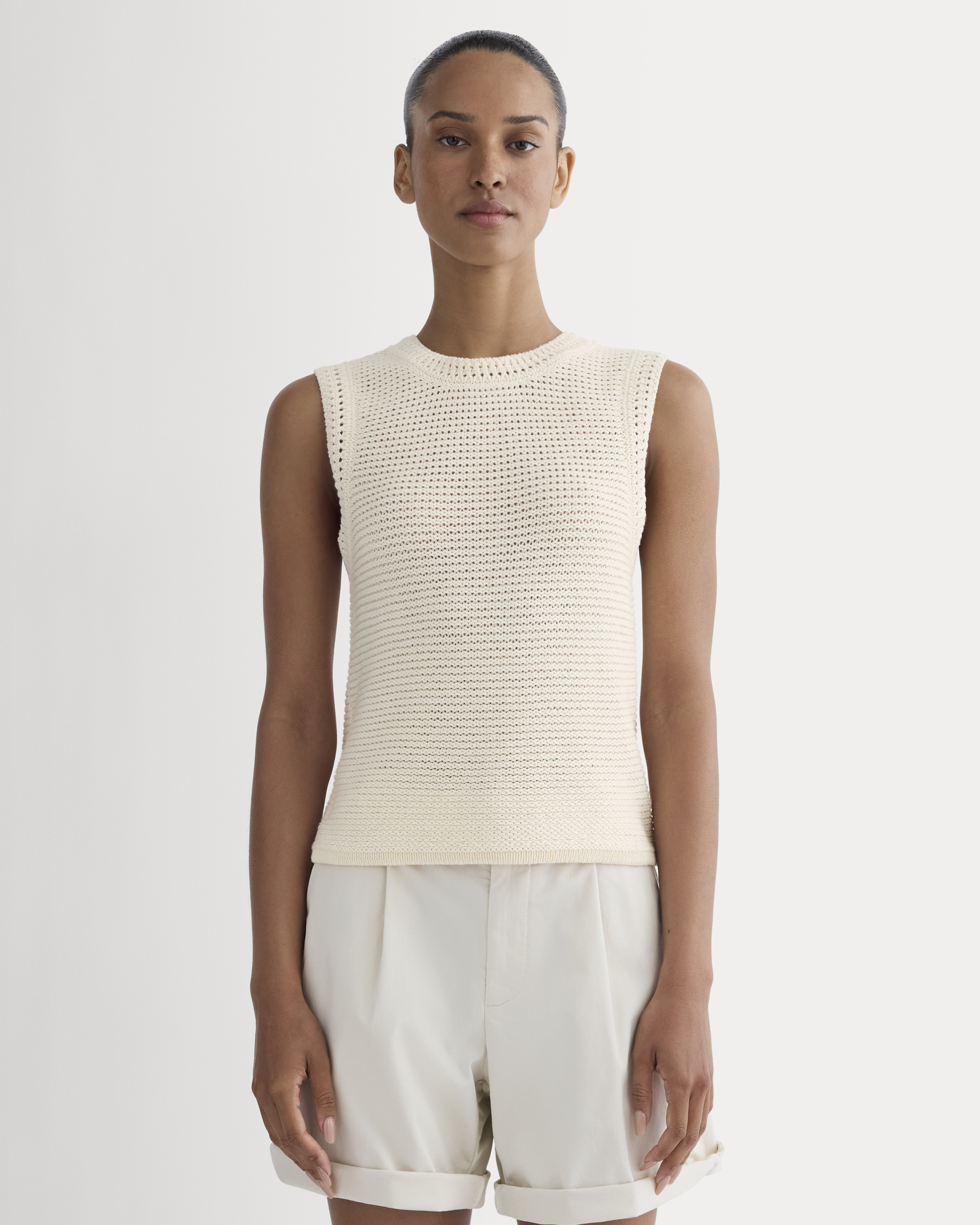 everlane, The Organic Cotton Open-Stitch Tank