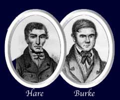 Portraits of serial killers William Hare and William Burke circa 1850