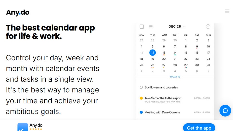 Any.do website screenshot (January 2026).