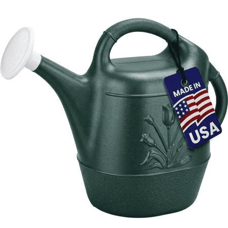 Pmu 2 Gallon Watering Can - Garden Watering Can for Indoor &amp;amp; Outdoor Plants - Plastic Water Can With Detachable Sprinkler Head - Large Water Pot, Made in Usa - Hunter Green Pkg/1