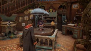 Hogwarts Legacy - A player looks at a growing plant in the Room of Requirement which will take another 24 minutes to grow.