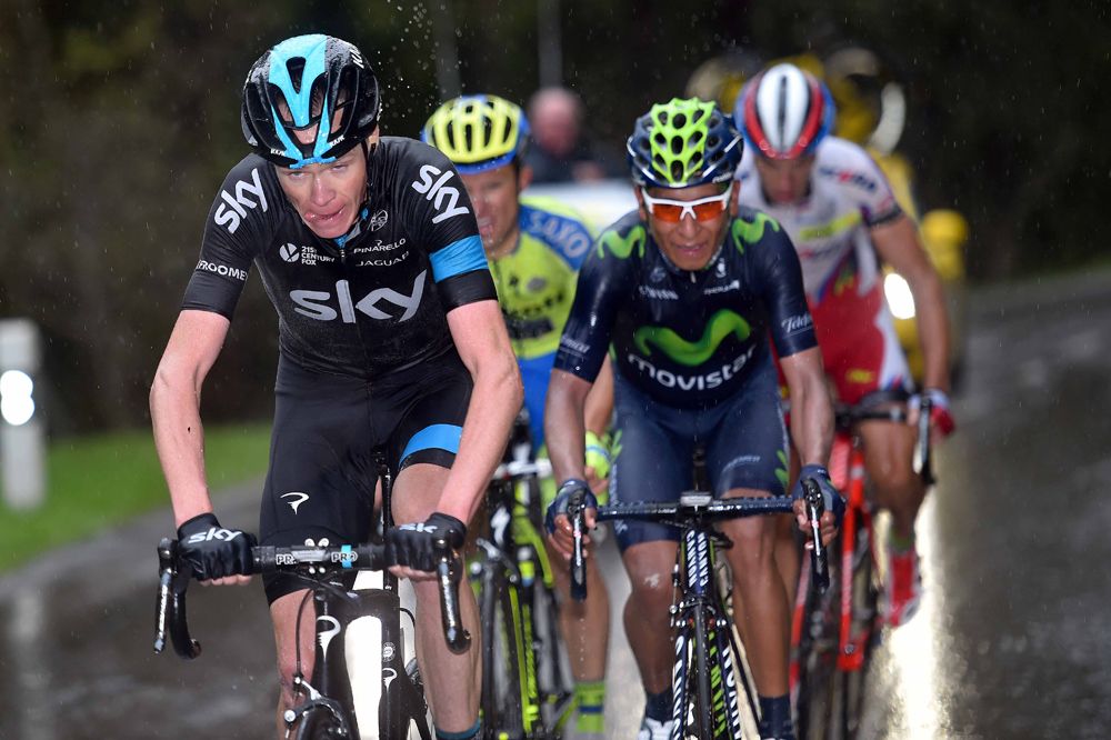 Chris Froome (Team Sky) in action at the Tour de Romandie