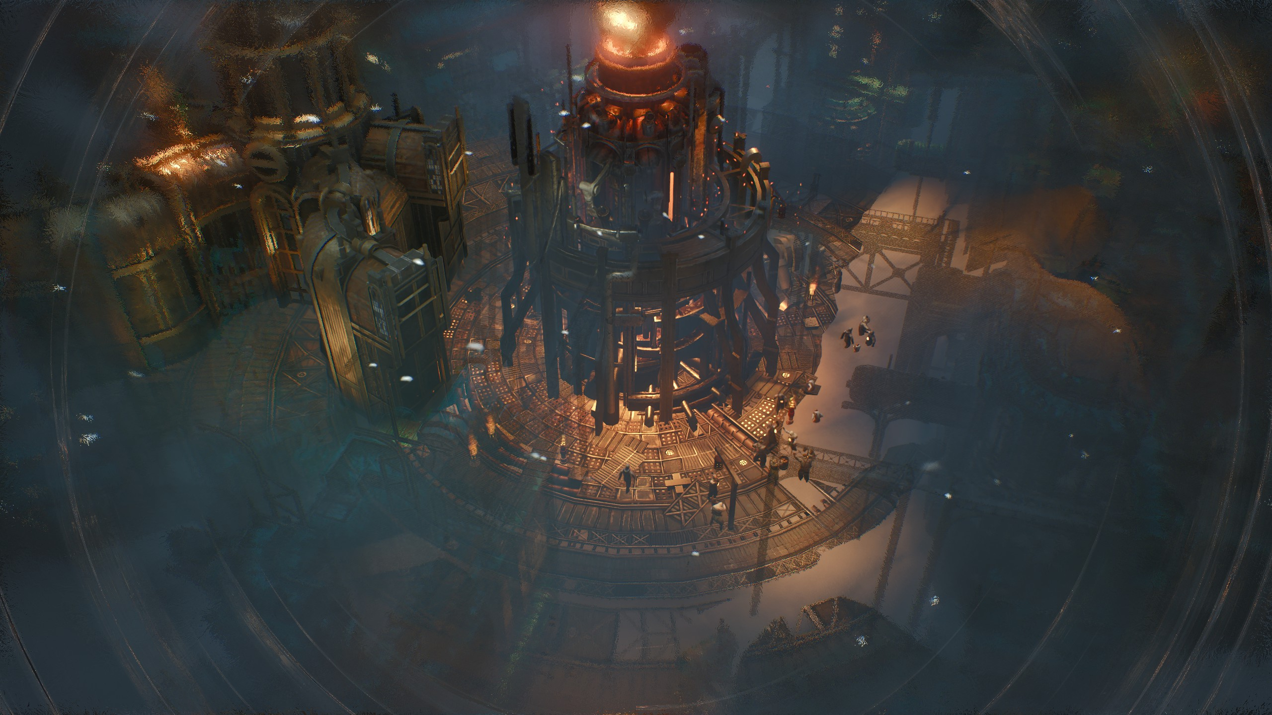 A screenshot of a structure showing Frostpunk 2's 1800s-esque design