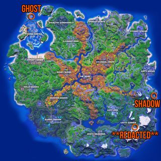 Fortnite GHOST and SHADOW ruins locations