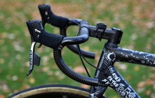 Rebecca Richardson's Specialized Aethos hill climb bike with adapted SRAM shifters