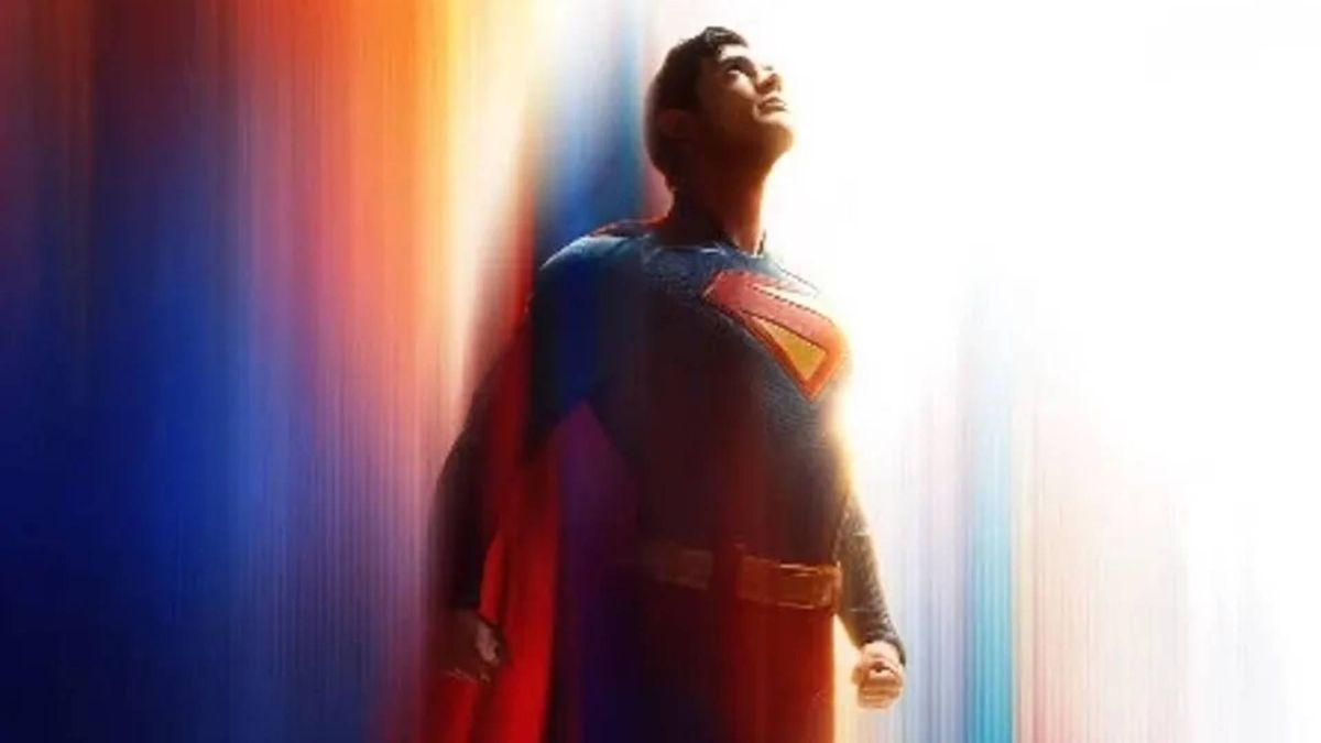 Upcoming superhero movies: a screenshot of the new 2025 Superman movie.